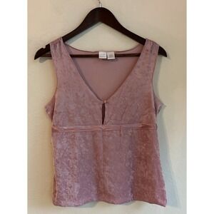 Vintage 90s Y2K Gilligan O Malley Velvet Babydoll Cami Tank M Fairy Coquette